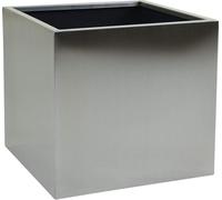 VIVANNO Bac à plantes inox BLOCK cube, argent brossé - 50x50x50 cm