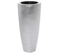 VIVANNO Bac à Plantes Jardinière Bac à Fleurs Fibre de Verre City Argent Brillant - 100x47