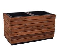 VIVANNO Bac à Plantes Maxi - Jardinière en Bois, 85 cm, Brun | Bac rectangulaire avec 2 inserts en plastique, résistant au gel, pour jardin et balcon, 41x85x43 cm