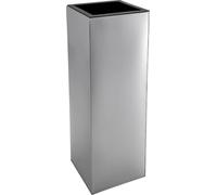 VIVANNO Bac à plantes zinc BLOCK colonne, argent mat - 29x29x80 cm