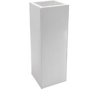 VIVANNO Bac à plantes zinc BLOCK colonne, blanc mat - 40x40x100 cm