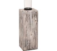 VIVANNO Chandelier en bois LUMIRA, blanc antique - 16x16x60 cm