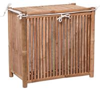 VIVANNO Coffre à linge en bambou DIVIDE, naturel mat - 65x35x60 cm
