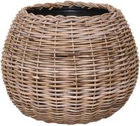 VIVANNO Corbeille décorative en rotin PALLA Ronde, Naturellement tressée - 55x44 cm