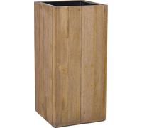 VIVANNO Jardinière en bois BLOCK colonne, marron veiné - 33x33x70 cm