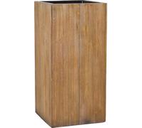 VIVANNO Jardinière en bois BLOCK colonne, veinure brune - 43x43x90 cm