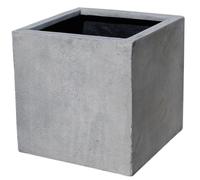 VIVANNO Jardinière en Fibre de Verre Bloc Ingélif - 30x30x30 cm - Béton-Design Gris - Jardinière Carrée pour l'extérieur et l'intérieur