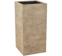 VIVANNO Jardinière en Fibre de Verre Block 80 cm, Beige rayé