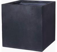 VIVANNO Jardinière en fibre de verre BLOCK cube, anthracite aspect pierre - 40x40x40 cm
