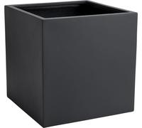 VIVANNO Jardinière en fibre de verre BLOCK cube, anthracite mat - 40x40x40 cm