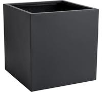 VIVANNO Jardinière en fibre de verre BLOCK cube, anthracite mat - 45x45x45 cm