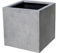 VIVANNO Jardinière en fibre de verre BLOCK cube, gris design béton - 40x40x40 cm