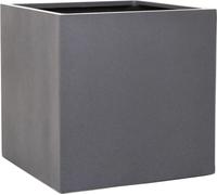 VIVANNO Jardinière en fibre de verre BLOCK cube, gris mat - 50x50x50 cm