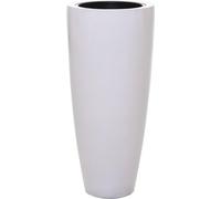 VIVANNO Jardinière en fibre de verre CITY ronde, blanc brillant - 37x80 cm