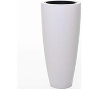 VIVANNO Jardinière en fibre de verre CITY ronde, blanc mat - 37x80 cm