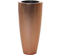 VIVANNO Jardinière en fibre de verre CITY ronde, bronze métallique brillant - 37x80 cm