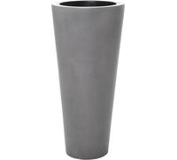 VIVANNO Jardinière en fibre de verre RONDO CLASSICO Rond, Gris Design Béton - 47x47x100 cm