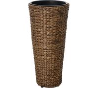 VIVANNO Jardinière en jacinthe d'eau CLASSIC ROUND ronde, brun tressé - 28x60 cm