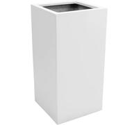 VIVANNO Jardinière Jardinière en Fibre de Verre Blanc Mat Bloc - 30x30x60 cm