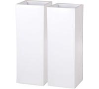 VIVANNO Lot de 2 bacs à Fleurs en Zinc Block 65 cm, Blanc