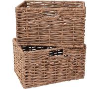 VIVANNO Lot de 2 paniers tressés Panier d'étagère Panier d'armoire Etagère Billy nature "Kira" - 20 x 36 x 25 cm