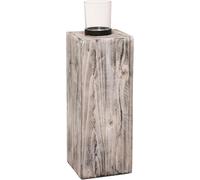 VIVANNO Photophore Colonne de Bougies en Bois recyclé Lumira Shabby Chic Blanc (60 cm)