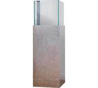 VIVANNO Photophore composite aluminium CANDELA Rectangulaire, argenté feuille brillant - 25x25x80 cm