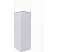 VIVANNO Photophore composite aluminium CANDELA rectangulaire, blanc mat - 25x25x100 cm