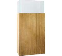 VIVANNO Photophore en bois CANDELA Rectangulaire, Marron Veiné - 27x27x100 cm
