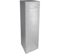 VIVANNO PODEST en fibre de verre PODEST colonne, argenté aspect feuille brillant - 30x30x100 cm