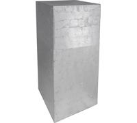 VIVANNO PODEST en fibre de verre PODEST colonne, argenté aspect feuille brillant - 30x30x60 cm