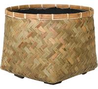 VIVANNO Pot de fleurs bambou CISTELLA Rond, naturel tressé - 37x29 cm