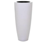 VIVANNO Pot de Fleurs City Fibre de Verre Blanc Brillant Rond - 80x37