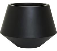 VIVANNO Pot de fleurs en fibre de verre BERBELIT Rond, noir mat - 42x30 cm
