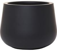 VIVANNO Pot de fleurs en fibre de verre GIRAR Rond, Anthracite mat - 36x27 cm
