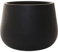 VIVANNO Pot de fleurs en fibre de verre GIRAR Rond, Anthracite mat - 49x37 cm