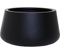VIVANNO Pot de fleurs en fibre de verre GORDO Rond, noir mat - 52x29 cm
