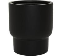 VIVANNO Pot de fleurs en fibre de verre LIVELLO Rond, noir mat - 37x37x41 cm