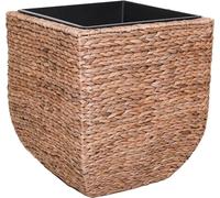 VIVANNO Pot de fleurs jacinthe d'eau ASIA cube, naturel tressé - 25x25x31 cm
