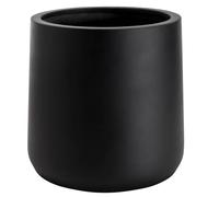 VIVANNO Pot de Fleurs Rond VEKRA Fibre de Verre Noir Mat (40x38)