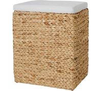 VIVANNO Pouf avec Espace de Rangement Palu en Jacinthe d'eau 55cm, Naturel