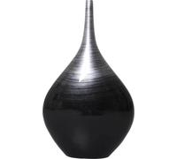 VIVANNO Vase de sol en fibre de verre BELDADE rond, argent brillant avec motif - 33x15x54 cm