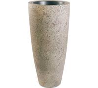 VIVANNO Vase de sol en fibre de verre CITY Rond, Beige - 47x100 cm