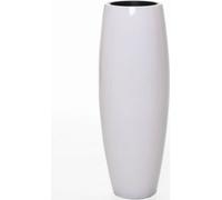 VIVANNO Vase de sol en fibre de verre MAGNUM rond, blanc brillant - 30x80 cm