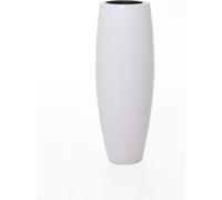 VIVANNO Vase de sol en fibre de verre MAGNUM rond, blanc mat - 37x100 cm