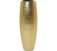 VIVANNO Vase de sol en fibre de verre MAGNUM rond, or aspect feuille brillant - 30x80 cm
