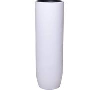VIVANNO Vase de sol en fibre de verre SOLERIO rond, blanc mat - 33x33x100 cm