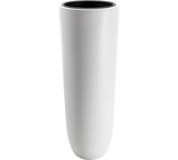 VIVANNO Vase de sol en fibre de verre SOLERIO rond, blanc mat - 33x33x80 cm