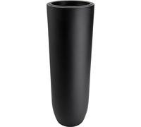VIVANNO Vase de sol en fibre de verre SOLERIO Rond, noir mat - 33x33x80 cm