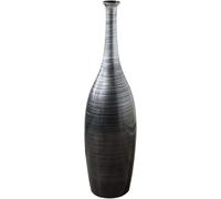 VIVANNO Vase Déco Vase de Sol Décoration Fibre de Verre Delgada, Noir Argent 34 x 15 cm